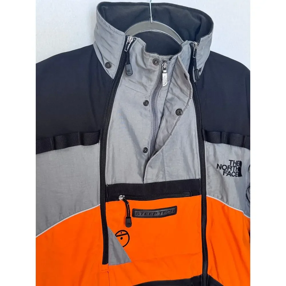 The North Face Steep Tech 2009 Ski Jacket XL Orange Gray Black Gorpcore